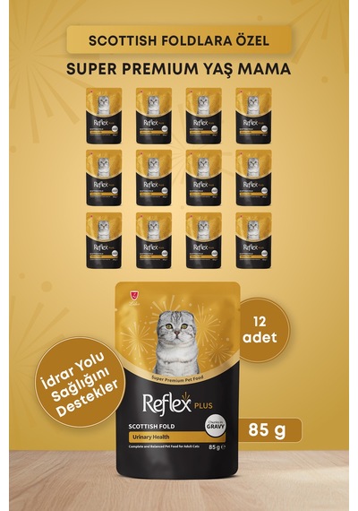 Reflex Plus Scottish Fold Yetişkin Kedi Pouch Mama 85gr X 12 Adet