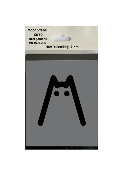 Stencil Harf Boyama Şablonu X070 Harf Yüksekliği 7 Cm