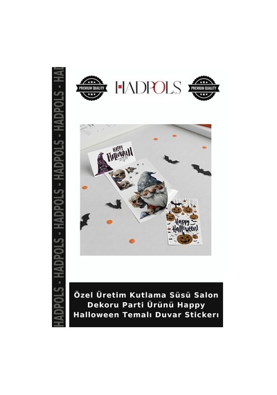 Özel Üretim Kutlama Süsü Salon Dekoru Parti Ürünü Happy Halloween Temalı Duvar Stickerı Çok Renkli