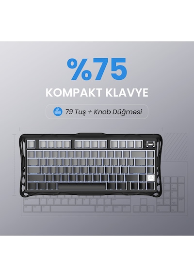 Gravastar Mercury K1 RGB Kablosuz Mekanik Oyuncu Q Klavye