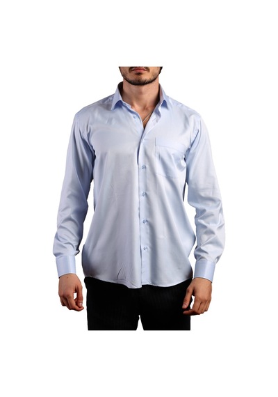 Dicotto Mavi Büyük Beden Rahat Kesim Micro Kumaş Kol Düğmeli Regular Fit Erkek Gömlek - 190-4 001