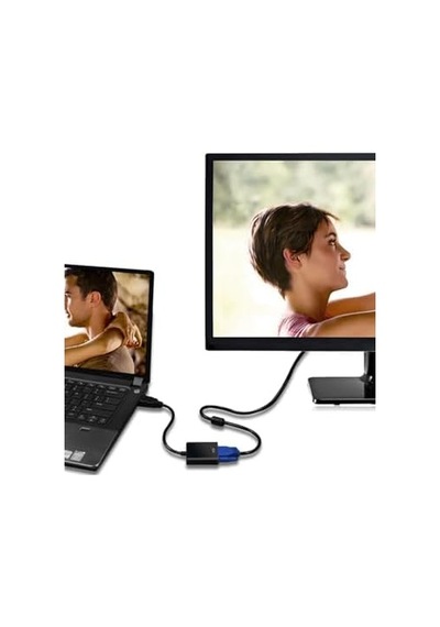 8744 Dijital Hdmı To Vga Görüntü Çevirici Aparat Siyah Hdmı Çıkışlı Bilgisayarların Görüntüsünü Vga Girişli Monitör, Projeksiyon Vb Görüntü Cihazlarına Aktarır, Çevirir.