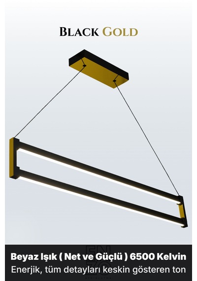 Orion Gold Lineer Led Sarkıt Avize Kumandalı Dim Edilebilir Yukarı & Aşağı Işık Beyaz Işık