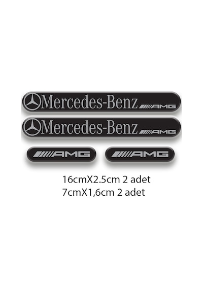 Otomobil Stıcker Seti Mercedes 3d Damla 4'lü 1 Nötr