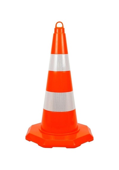 10 Adet Pvc Trafik Konisi 52 Cm Çift Reflektifli Trafik Dubası Seti-3547