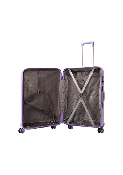 Mçs Bavul Orta Ve Kabin 2li Set Kırılmaz Silikon Valiz V374 Lila Lila