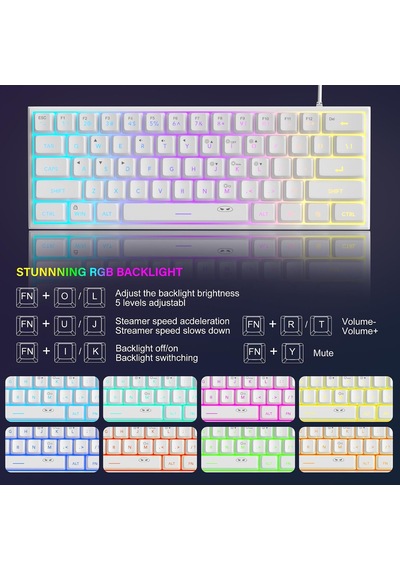 Mini%60 Oyun Klavyesi, Yükseltme Rgb Arkadan Aydınlatmalı 61 Anahtar Ultra Kompakt Klavye, Ts91 Ergonomik Su Geçirmez Mekanik Hissetme Ofis Bilgisayar Klavyesi, Pc, Mac, Ps4, Xbox One Oyuncu Mini%60 Oyun Klavyesi, Yükseltme Rgb Arkadan Aydınlatmalı 61 Anahtar Ultra Kompakt Klavye, Ts91 Ergonomik Su Geçirmez Mekanik Hissetme Ofis Bilgisayar Klavyesi, Pc, Mac, Ps4, Xbox One Oyuncu