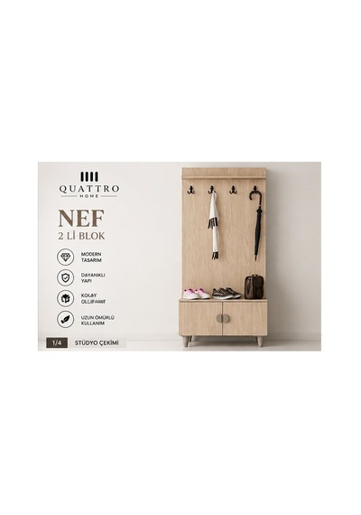 Nef Vestiyer Portmanto Ahşap
