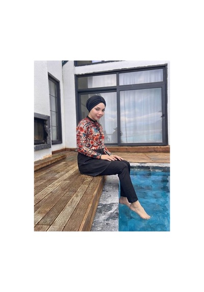 Maşuka Paraşüt Kumaş Crop Detaylı Desenli Şık Kadın Tesettür Mayo 3'lü Set Pantolon,üst,bone Beyaz - Desenli Beyaz - Desenli Maşuka Paraşüt Kumaş Crop Detaylı Desenli Şık Kadın Tesettür Mayo 3'lü Set Pantolon,üst,bone Beyaz - Desenli Beyaz - Desenli