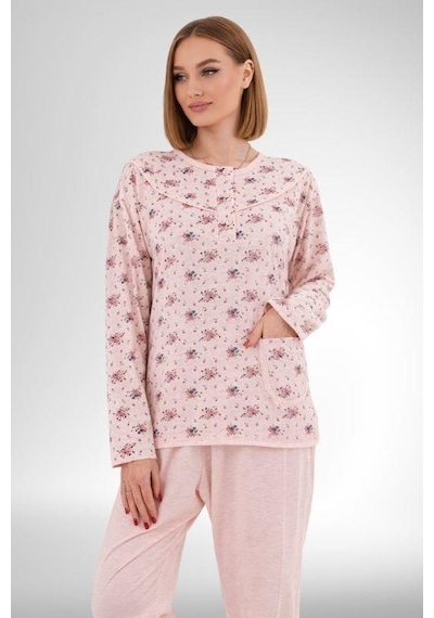 Mecit Pijama Mecit 6314 Pudra Kadın Büyük Beden Pijama Takımı Pudra