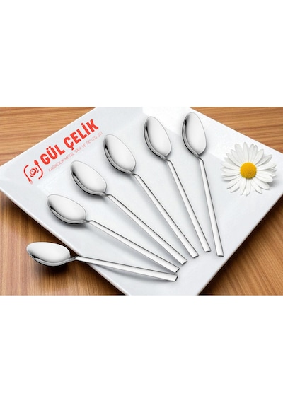 12 Parça Yemek Kaşığı Sade Çubuk Model 18/0 Kalite Çelik