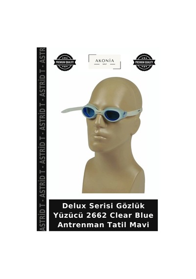 Delux Serisi Gözlük Yüzücü 2662 Clear Blue Antrenman Tatil Mavi Açık Mavi