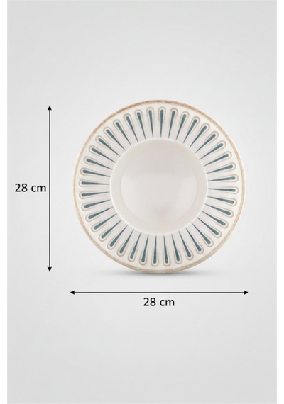 6'lı Valencia Makarna Tabak 28cm Dijital Sierra Rinart Krem