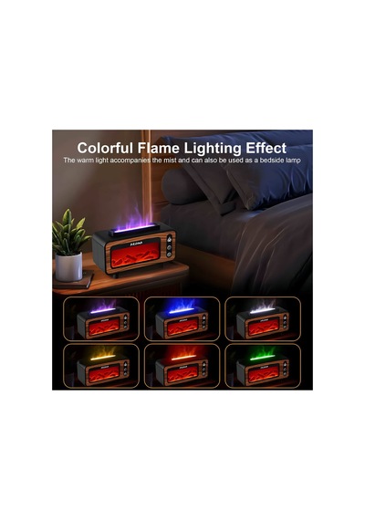 Retro Şömine Görünüm Oda Hava Nemlendirici Buhar Makinesi Aroma Terapi Difüzör 200 Ml Humidifier