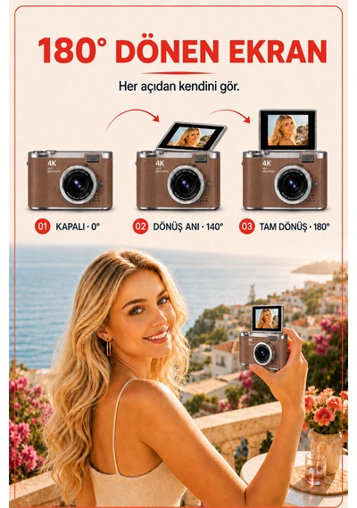 Solvis SOLVİSPR Dijital Retro Fotoğraf Makinesi + 64 GB Sd Kart