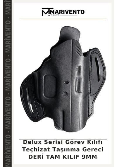Delux Serisi Görev Kılıfı Teçhizat Taşınma Gereci Deri Tam Kılıf 9mm