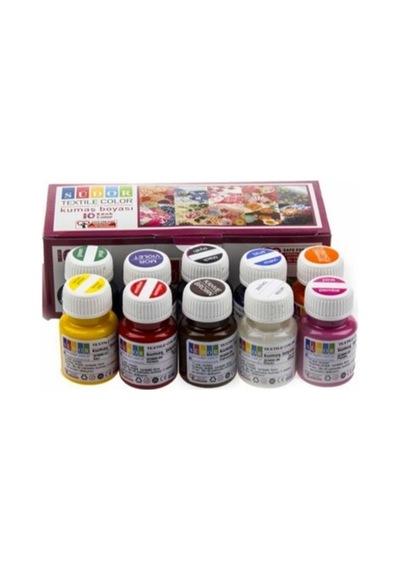 Kumaş Boyası 10 Renk Kumaş Boyası 25 Ml 10 Adet Çok Renkli