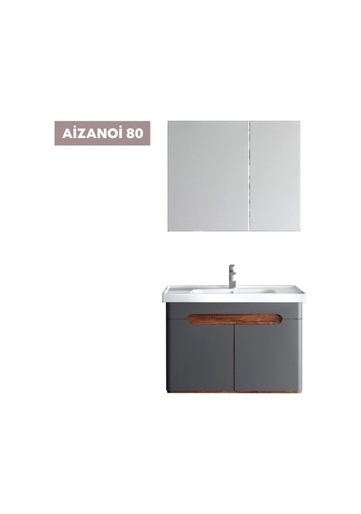 Wins Aizanoi 80 Cm Antrasit/barok Banyo Dolabı Gri Wins Aizanoi 80 Cm Antrasit/barok Banyo Dolabı Gri