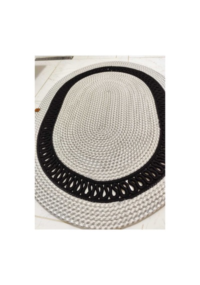 Jüt Desenli Kapı Önü Paspas Banyo Paspası Balkon Paspası Hediyelik Ev Eşyası Gribeyaz Siyah Gribeyaz Siyah
