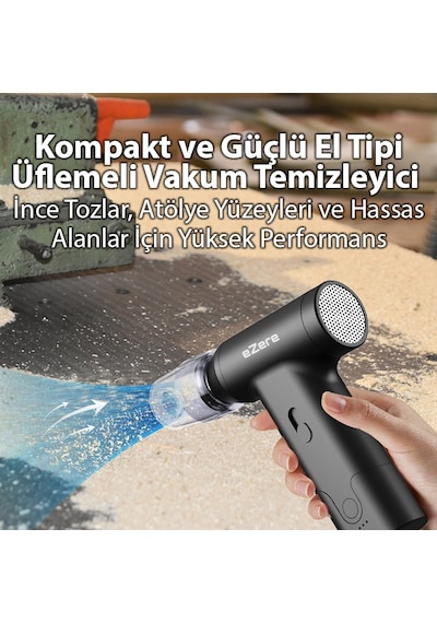 Ezere J02 Çift Fonksiyonlu Mini Araç Süpürgesi & Turbo Fan Hava Üfleyici