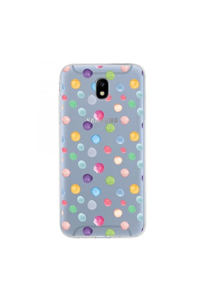 Samsung Galaxy J5 Pro İle Uyumlu 1mm Slim Fit Water Color 6 Baskılı Şeffaf Kılıf Şeffaf