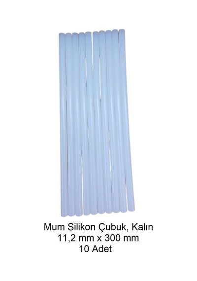 Silikon Mum Çubuk, Kalın 11,2 X 300 Mm 10 Adet