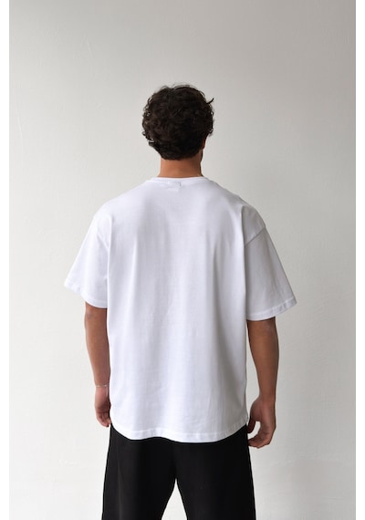 Flaw Atelıer Basic Oversize Fit Beyaz Tişört-29505