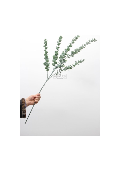 Yapay Retro Pastel Okaliptus Dalı 88 Cm Pudrali-yesil