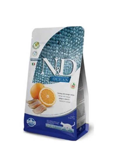 N&D Ocean Tahılsız Ringa Balıklı ve Portakallı Yetişkin Kedi Maması 1500 G