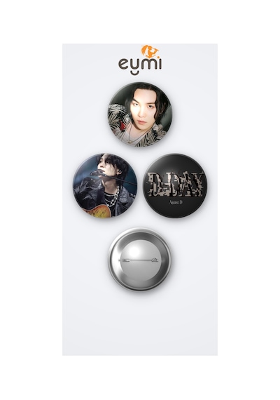 Bts Yoongi Dday Albüm 3'lü Metal Rozet Seti 58mm İğneli Buton Çanta Yaka Rozeti Çok Renkli