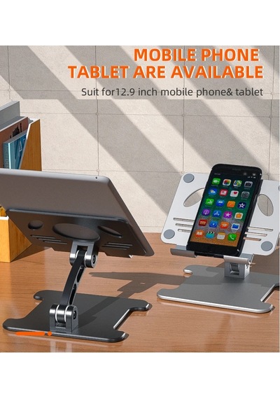 Metal Masaüstü Tablet Telefon Standı Katlanır 12,9 İnç Tabletlere
