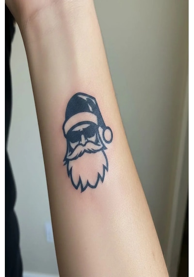 Noel Baba 5 Cm Minimal Geçici Dövme Yarı Kalıcı Geçici Dövme