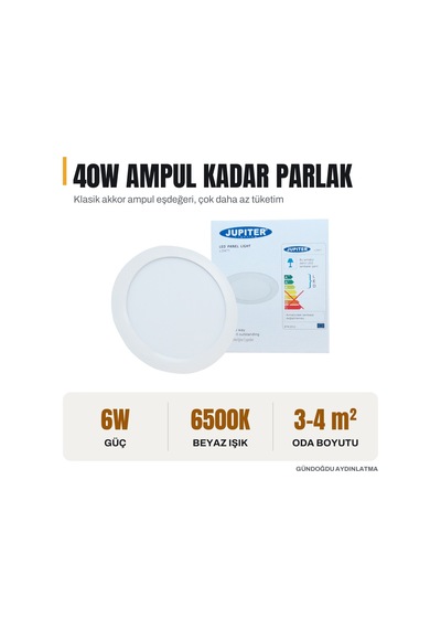 Jupıter 6w Eko Serisi Led Panel Beyaz Işık - Ld471-b