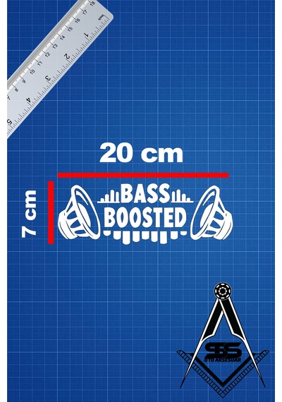 Bass Boosted Hoporlor 20x7 Jdm Yazı Araba-motosiklet Cam Etiket Sticker Beyaz Renk Beyaz
