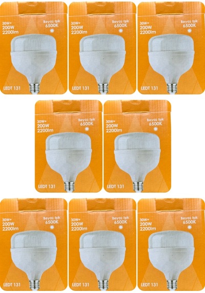 8 Adet Osaka 30w 200w 6500k Beyaz Işık E27 Duylu Kalın Duy Torch Led Ampul Yeni Model