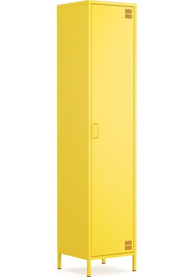 Pera Metal Elbise Dolabı, Soyunma Dolabı, Tek Kapılı, 41,50 X 40 X 189,50 Cm Ral 1018 Sarı