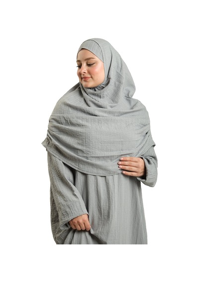 Hürrem Bone 2 Parça Namaz Elbisesi Dokuma Kendinden Desenli 2502 15 Gri