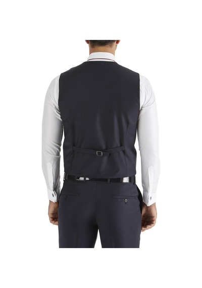 Efor Slim Fit Saten Biyeli Lacivert Damatlık Smokin Yelek Y 120 Lacivert