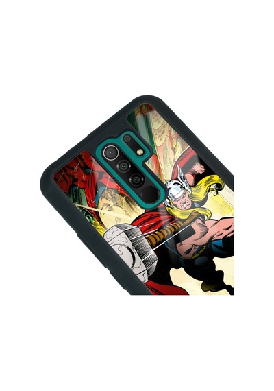Xiaomi Redmi 9 Thor Tasarımlı Glossy Telefon Kılıfı Siyah