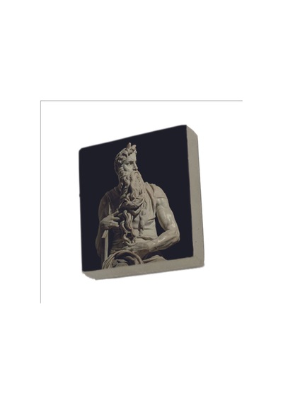Musa'nın Hükmü Heykeli Heykeltıraş: Michelangelo Baskılı Taş Magnet 5x5