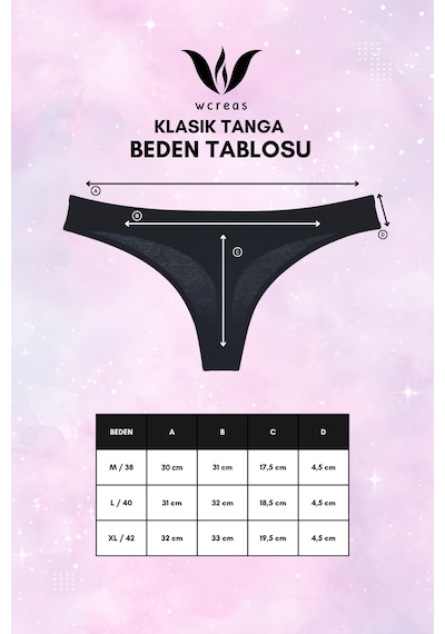 Wcreas Klasik Kadın Tanga, Pamuklu Yumuşak Kumaş Tanga Külot 5'li Paket Siyah