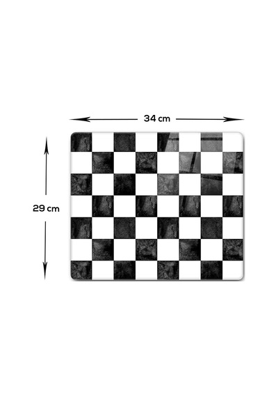 Damalı Desen | Cam Kesme Tahtası - Cam Kesme Tablası | 29cm x 34c