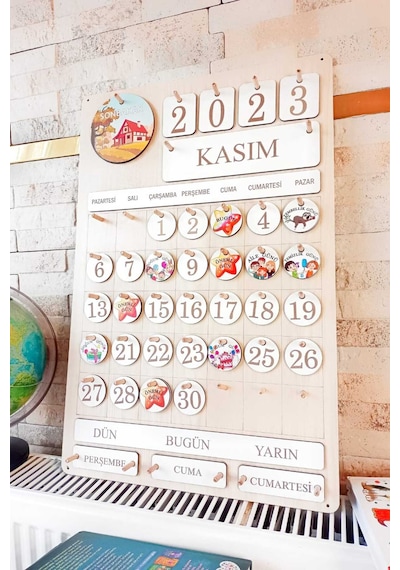 Montessori Çocuk Takvimi Ahşap Takvim