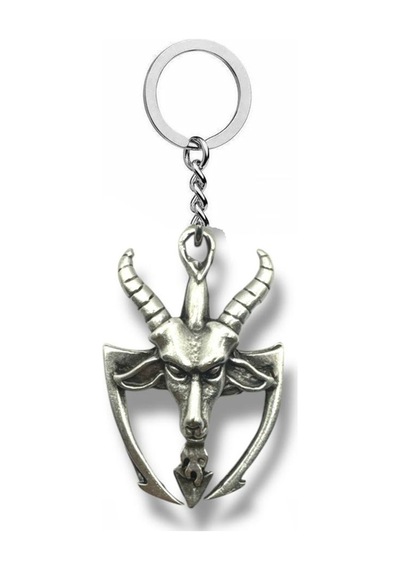 Pagan Keçi Şeytan Figürlü Gümüş Renk Unisex Metal Anahtarlık Gotik Ve Alternatif Aksesuar