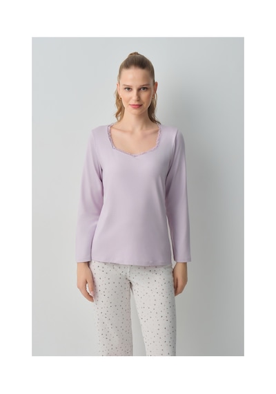 Suwen Amara Pamuklu Pijama Takımı Wsh10510050338 Ekru