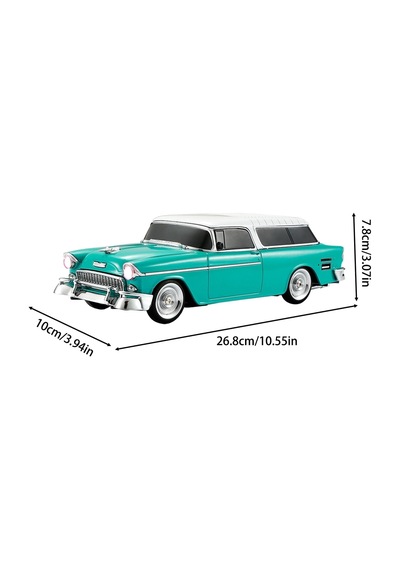 Ws-1955 Nostaljik Araba Şeklinde Bluetooth Hoparlör, Sd Kart, Usb, Fm Radyo, Şarjlı, Taşınabilir Speaker, Siyah