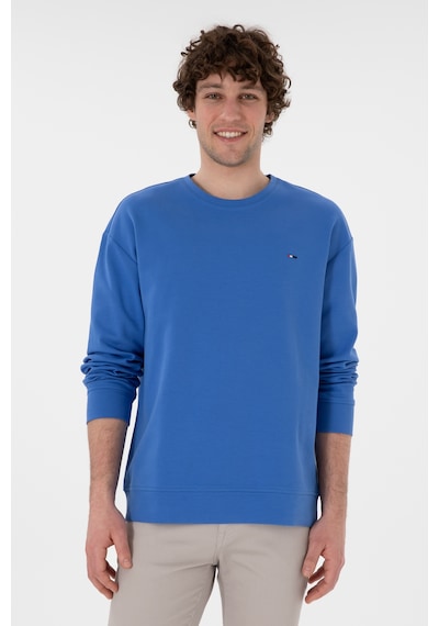 U.S. Polo Assn. Erkek Comfort Fit Bisiklet Yaka İndigo İnce Sweatshirt 50309858-VR028