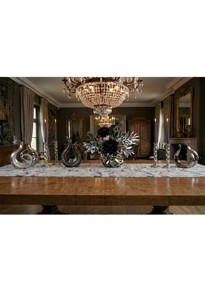 Menekşe Çiçek Baskılı Duck Kumaş Runner 40x140 Cm 761 Çok Renkli