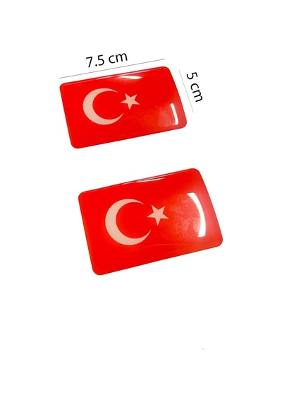 Türk Bayrağı 2'li 3d Sticker