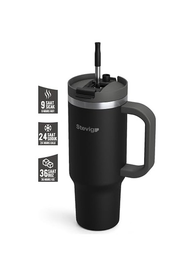 2 Moods Tuck-in Tumbler Sızdırmaz Çelik Termos 900 Mililitre Black St-236 Diğer